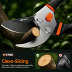 VOTREK® 8.5" Bypass Pruning Shears, Jam-Proof Spring Clippers for branches