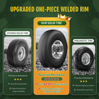 (2 Pack) 4.10/3.50-4 Flat Free Tire and Wheel 10-Inch Solid Wheel Replacement with 5/8 Extra 3/4 &1/2 Bearings,2.2" Offset Hub -Compatible with Hand Truck,Wheelbarrow(Wave,Gray)