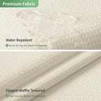 Extra Long No Hook Shower Curtain with Snap-in Fabric Liner Set,Cream Waffle Weave Shower Curtains for Bathroom,Hotel Luxury Decor Bathroom Curtain Set,Waterproof & Washable,71Wx86H