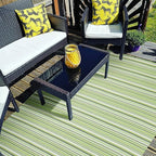 Outdoor/Indoor Rug Plastic Straw Rug Waterproof Portable Outdoor Mat, Easy to Clean and Fold,Perfect for Garden, Patio, Picnic, Decking-（Green，5x7Ft）