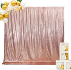 SquarePie Sequin Backdrop Non-Transparent Background Sparkly Curtain for Wedding Party 6FT x 6FT Rose Gold