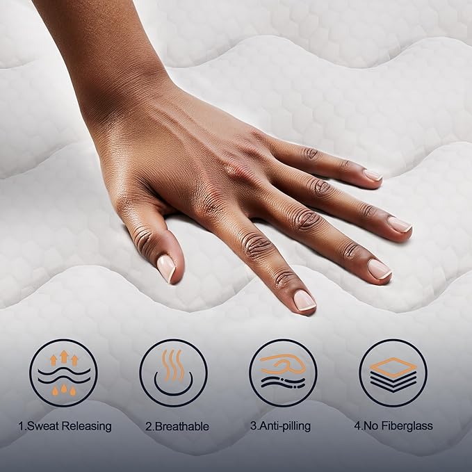 Queen Mattress 10 Inch, Hybrid Mattress Queen Size Bed in a Box, Memory Foam and Individual Pocket Springs, Edge Support, Motion Isolation & Pressure Relief, Medium Firm, 365-Night Trial