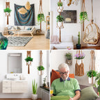SFENNGPET Macrame Plant Hangers, 6Pack Hanging Planters for Indoor Plants