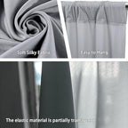 10 x 7 Feet Grey Backdrop Curtain for Partie, Background Curtains for Photoshoot, Birthday, Wedding, Halloween, Thanksgiving, Christmas Day, New Year Party Decorations 5Ft x 7Ft, 2 Panels