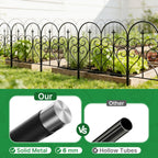 Thealyn Garden Fence 32" H x 10ft (5 Panels), No Digging Heavy Duty Metal Fence Panels, Rustproof Outdoor Dog Fence Animal Barrier, Decorative Fencing for Flower Bed, Yard, Landscape Edging