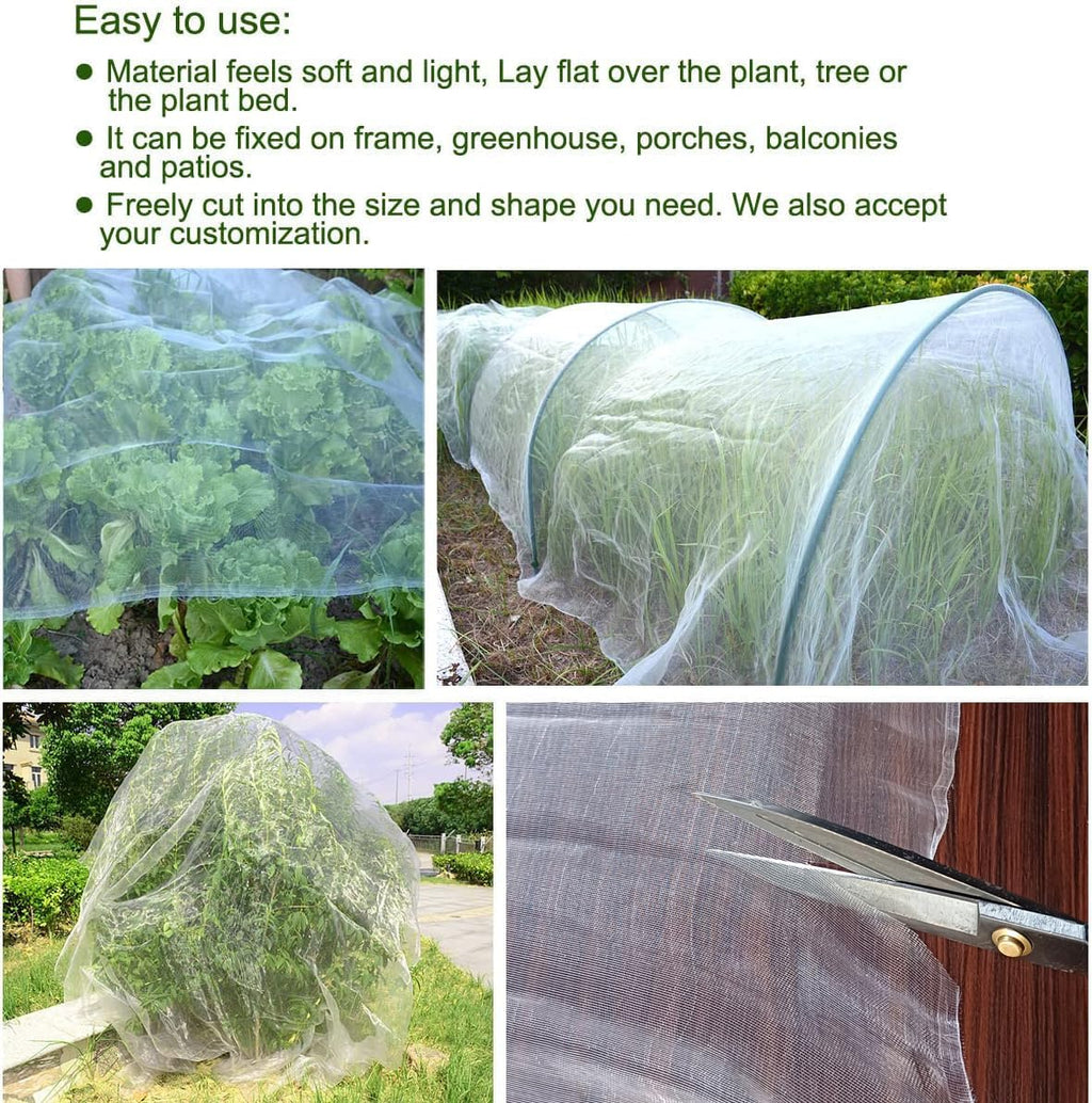 6.5Ftx 25Ft Mosquito Bug Insect Bird Net Barrier Hunting Blind Garden Netting for Protect Your Plant Fruits Flower