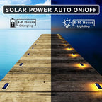 Solar Step Lights Outdoor Waterproof LED Deck, Fence, Stairs, Dock, Patio, Post, Railing, Garden, Backyard, Front Door, Pathway, Driveway, Porch (4 Pack)