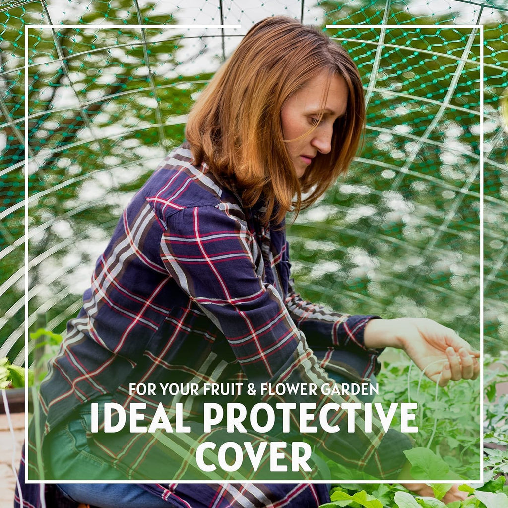 6-1/2 x 33 ft. Green Gentle Garden Netting/Row Cover/Screen | Protect Secure to Keep Away Birds and Rodents from Fruit, Vegetable, Flowers and Sensitive Plants, While Allowing Water and air in