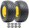 15x6.00-6 Tire and Wheel, 15-Inch Replacement Pneumatic Tires with 3/4" Bearings Compatible with Hand Truck, Wheelbarrow, Wagon, Gorilla Carts Tires (Yellow, 2PCS) P-103