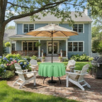 Outdoor Tablecloth Wrinkle-Free Stain Resistant Waterproof Polyester Fabric Table Cover with Zipper Umbrella Hole for Picnic/Party/Dinner/Patio Garden(70inch Round,Zippered,Kelly Green)