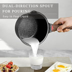 VINCHEF Nonstick Saucepan with Lid, 3QT Sauce Pan with Stay Cool Handle, Non Stick Small Cooking Pots Induction pot, Dishwasher Safe, Compatible for All Stove Top, PFAS and PFOA Free Black