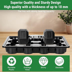 Sckee 12 Cell Round Nursery Pots Trays, Flower Pot Moving Tray, Nursery Pot Tray Plastic Planting Pot Carrying Trays for Moving Nursery Pot (17.2"×13.2"×2.5", 5PCS for 4'' Pots)