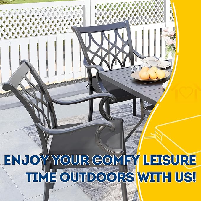 AAAAAcessories Outdoor Seat Cushions for Chairs, Waterproof, Fade-Resistant, 22" x 22" x 3", Patio Furniture Replacement Cushions, Set of 2, Dark Gray