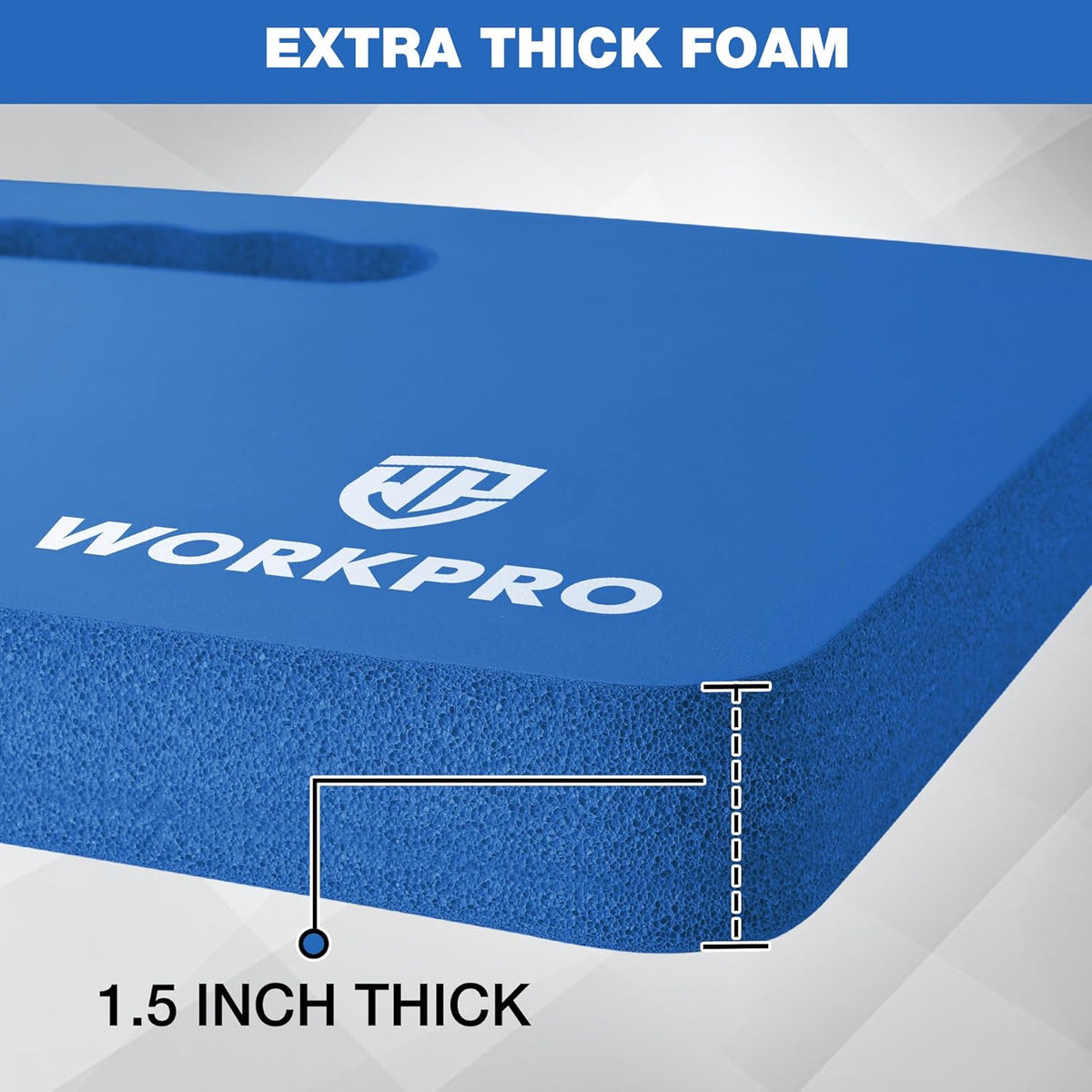 WORKPRO Extra Thick Kneeling Pad, 2-Pack, Soft Foam Cushioning for Knee, Large Foam Kneeler Mat for Gardening, Bathing Baby, Workout Supplies, 17.5 x 11 x 1.5 in, Blue