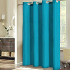 Furlinic Fabric Shower Curtain Liner,No Hooks Required,Waterproof Polyester Heavy Duty Bathroom Curtains with Weighted Hem Lead Wire,Teal Blue,Standard,72x72 Inch.