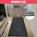 Kuyal Front Door Mat, 4'x8' Indoor Outdoor Entrance Mat, Commercial Floor Mats Inside Outside Entrance, Heavy Duty Durable Welcome, Rubber Backing Non Slip Outdoor Mats for Entryway,Black