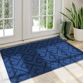 Walensee Indoor Doormat, Front Door Mat for Entrance (20"x32"Navy Blue) Machine Washable Entryway Rug, Non Slip Trapper Door Rugs Absorbent Dirt Low Profile Shoes Scraper Inside Floor Mats