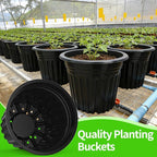50 Pcs 3 Gallon Planter Nursery Pots, Seed Starting Pot Plastic Flower Seedling Pots with Drainage Holes Flexible Plant Container for Garden Lawn Yard Plants Seedlings (50, 3 Gallon)