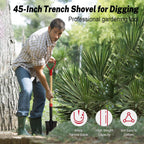 Nohovu Spade Shovel for Digging, Heavy Duty Shovel with D-Handle, Trench Shovel for Gardening, 45 Inches