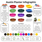 Austin Planter 18in (16.3in Base) White Granite Case of 2
