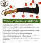 Woodmans Pal - Multi-Use Axe Machete with Sheath - Survival Machete Ideal for Camping, Fishing, Hunting, Bushcraft - Perfect Brush Axe for Surveying… (Wood Handle)