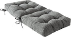 QILLOWAY Outdoor Chair Cushion for Patio Furniture, Waterproof Patio Cushions Set of 4 with Ties, Fade Resistant Replacement Pads for Outdoor Rocking Chairs,Charcoal Grey,Black