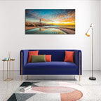 YYYYHPP YP1862 Canvas Prints Wall Art Peggy's Cove Lighthouse Sunset Ocean View Landscape Nature Pictures Stretched Canvas Wooden Framed for Living Room Bedroom and Office Wall Decor