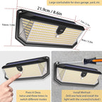 Solar Lights Outdoor, 4000LM 380 LEDs Solar Motion Lights Outdoor Waterproof, 3 Modes 270° Wide Angle Security Light for Stairways/Front Door/Garage/Deck（4 Pack）