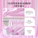 10x10 ft Pink Glitter Backdrop Curtain or Parties, Wrinkle Free Glitter Photo Backdrop Drapes 2 Panels 5x10FT Shimmer Back Drop Cloth for Baby Shower Wedding Birthday Photography Background Decor
