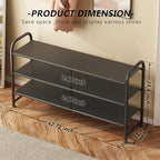 Shoe Rack 3 Tier Long Storage Organizer Wide Metal Shoe Shelf for Closet Entryway Black