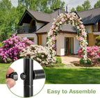 S AFSTAR 9.5 Ft Metal Arch, Outdoor Garden Arch for Various Climbing Plant Flower, Wedding Backdrop Stand Archway Arbor for Wedding Garden Party Ceremony Gothic Style Decoration, Easy-to-Assemble (1)