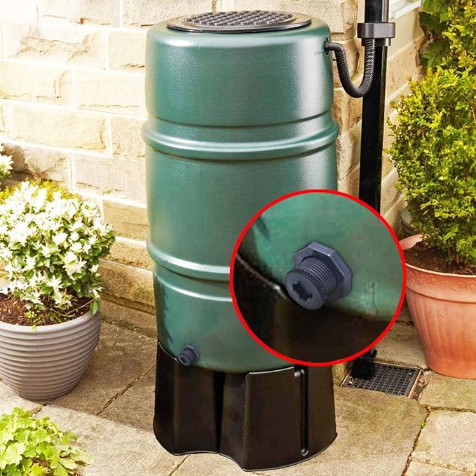 2 PCS Rain Barrel Bulkhead Fitting kit with Plugs and Hole Saw Tool, 1/2 Inch PVC Spigot Connector Kit for Rain Barrels Water Tanks Pools Aquariums Tubs (Bulkhead 1/2 Inch)