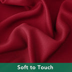 Biscaynebay Textured Fabric Christmas Square Table Cloth 90x90 Inch, Red Water Resistant Tablecloths for Dining, Kitchen, Wedding and Parties, Machine Washable