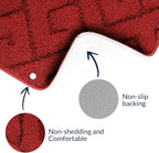 Walensee Indoor Doormat, Front Door Mat for Entrance (24"x35" Red) Machine Washable Entryway Rug, Non Slip Trapper Door Rugs Absorbent Dirt Low Profile Shoes Scraper Inside Floor Mats for Entry