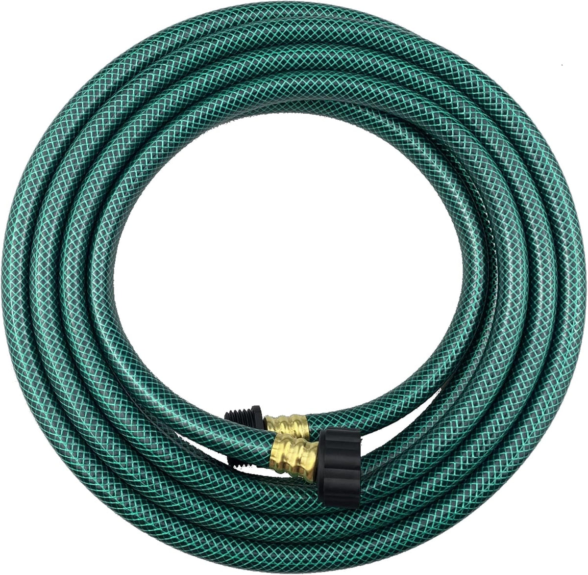 PVC Garden Hose 1/2 Inch, Flexible Water Hose with Male and Female Fittings, No Leaking, Heavy Duty, for Household, Outdoors, Lawns, Patio (15 FT, Green, Plastic Fittings)