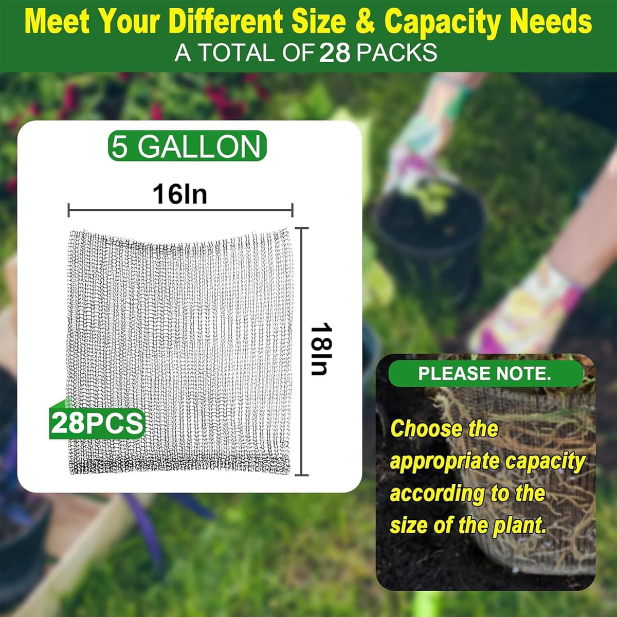 28PCS Go-pher Baskets 5 Gallon, Upgrade Stainless Steel Plant Root Wire Mesh for Underground to Protect Roots Trees Flowers from M-oles and V-oles
