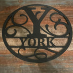 Personalized Metal Name Signs, Split Letter Monogram Wall Decor, Custom Last Name Sign, Family Name Sign for Outdoor, Personalized Wedding Gift, Garden Decor, Metal Wall Art, Housewarming Gift (MonogramDesign_11)