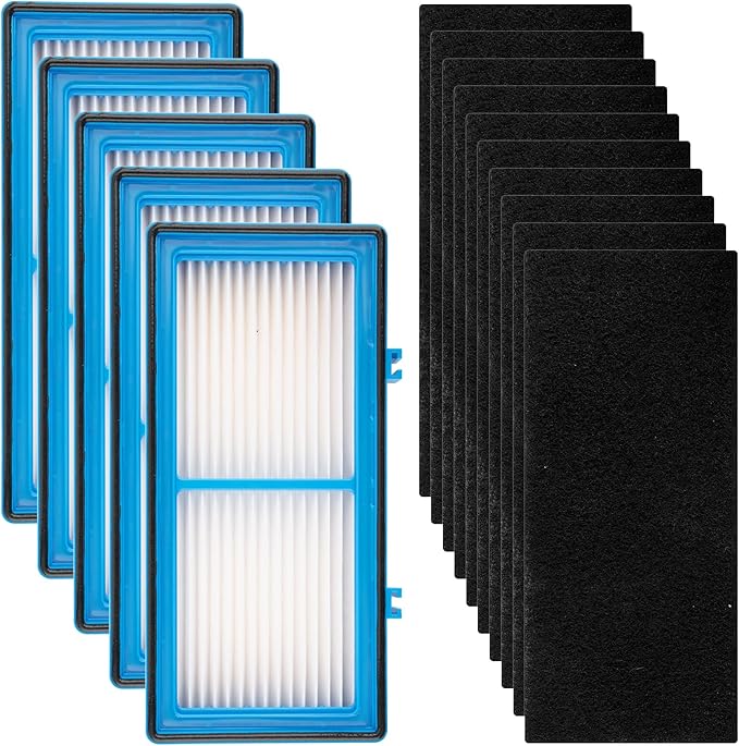 (15 Pack) AER1 Filter 5 HEPA Filters + 10 Carbon Booster Filters Compatible With Holmes AER1 Type Total Air Filter, HAPF30AT And HAP242-NUC, Replacement HEPA Filter Kit