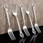 75PCS Silver Plastic Forks - 8.1inch Silver Forks Disposable - Vintage Heavy Duty Dessert Forks - Premium Fancy Plastic Silverware for Parties, Weddings, Dinners and Events