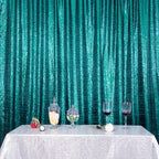 SquarePie Sequin Backdrop Curtain Not See Through Thick Glitter Background for Party 6FT x 8FT Teal