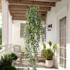 Artificial Hanging Plant 2 Pcs Faux Plant Ivy Vine Faux Eucalyptus Vines Fake Potted Greenery for Wall Living Room Home Shelf Office Bathroom Outdoor Indoor Decor (Type 2)