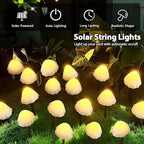 OZS 2PK 32LED 55FT Mushroom Solar Garden Lights Outdoor, Solar String Lights Waterproof with 8 Lighting Modes, Solar Garden Decor for Outside, Pathway Light for Yard Decoration (Warm White)