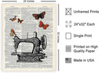 Poster Master Dictionary Art Poster - Sewing Machine Print - Sewing Art - Butterfly Art - Gift for Men, Women & Dressmaker - Chic Decor for Living Room, Bedroom or Office, 24x32 Unframed Wall Art