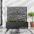 Casaphoria Metal Raised Garden Bed with Trellis and Wheels, 47"x47"x16" Planter Box for Climbing Plants, Vegetables & Vines, Features Drainage Holes and Privacy Screen (Black-Spring)