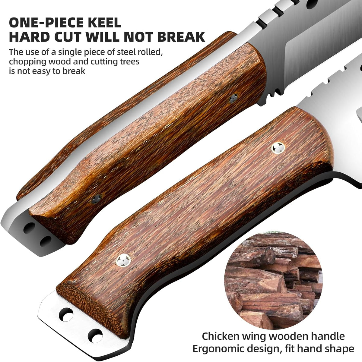 Machete with Sheath for Cutting Trees Heavy Duty, for Yard Work and for Bushcrafting Knife Sickle for Clearing Brush Garden Tools Construction Blade