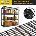 REIBII 40" W Garage Shelving 2240 LBS Storage Shelves Adjustable Heavy Duty Shelving 4 Tier Metal Shelves for Storage 59.5"H Metal Shelf for Pantry Basement Warehouse 40"W × 19.5"D × 59.5"H, 3 Pack