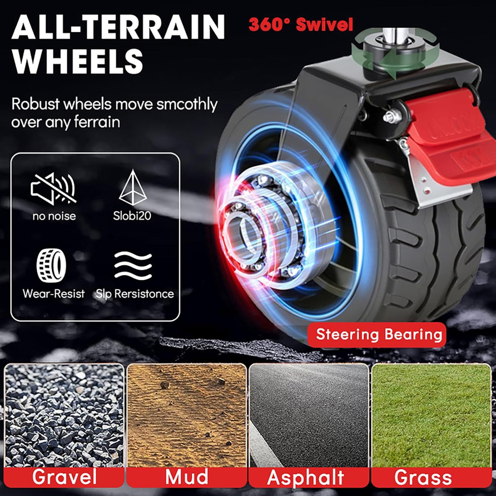 240L Capacity Foldable Wagon with Brakes, 49" Extra Long Extender Wagon Cart 460lbs Heavy Duty Collapsible Utility Cart with All-Terrain Big Wheels for Camping, Shopping, Beach