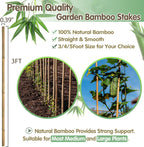 Bamboo Stakes,3FT Natural Bamboo Garden Stakes,BOVITRO 25Pcs Plant Stakes,Bamboo Sticks for Tomato,Beans,Vegetable and Climbing Plants