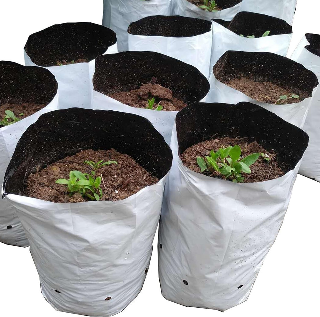 HFS(R Poly Grow Bag Planters Panda Film Black and White for Nursery Horticulture 5 Gallon - 25 PC