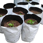 HFS(R Poly Grow Bag Planters Panda Film Black and White for Nursery Horticulture 7 Gallon - 25 PC